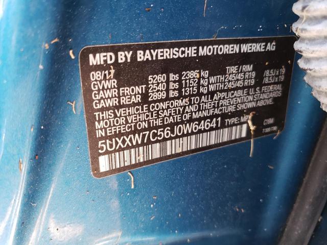 5UXXW7C56J0W64641 BMW X4 Xdrivem40i