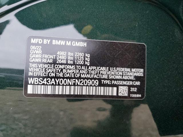 WBS43AY00NFN20909 BMW M3 Competition