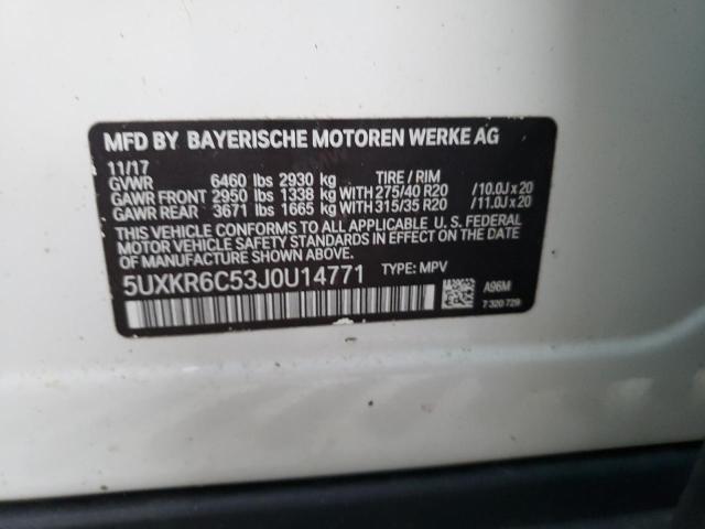 5UXKR6C53J0U14771 BMW X5 Xdrive50i