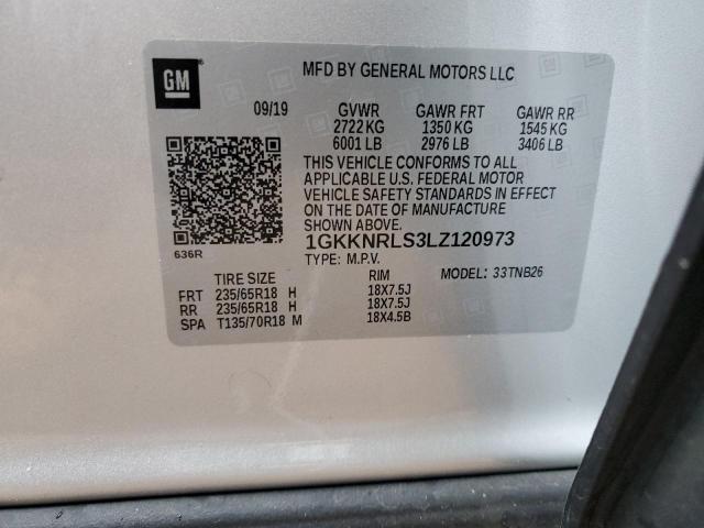 1GKKNRLS3LZ120973 GMC ACADIA SLE