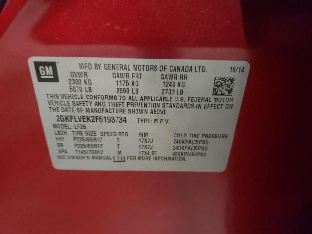 2GKFLVEK2F6193734 GMC Terrain Sle