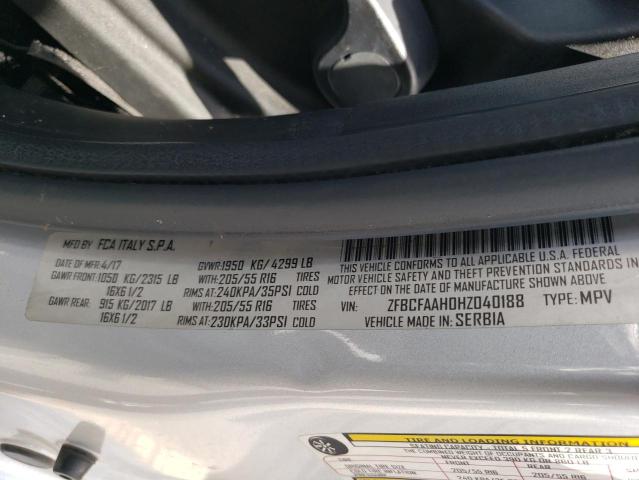 ZFBCFAAH0HZ040188 Fiat 500L POP