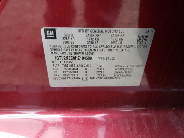 1GTV2NEC0HZ104589 GMC Sierra K1500 Slt