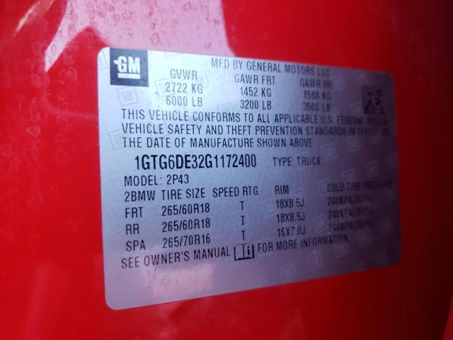 1GTG6DE32G1172400 GMC CANYON SLT