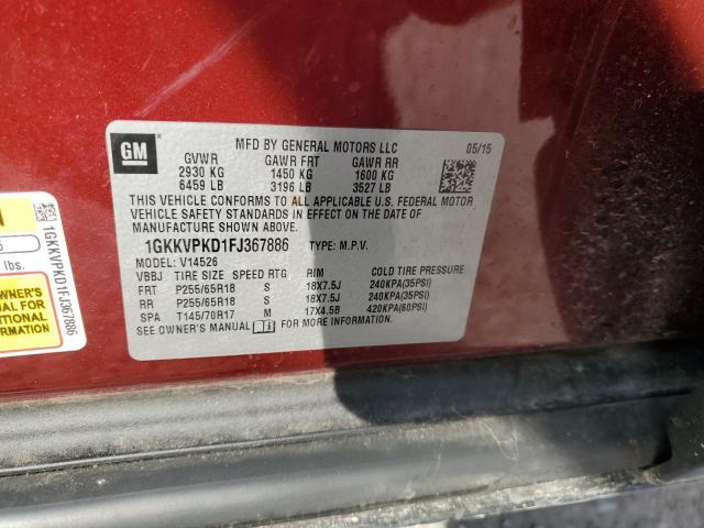 1GKKVPKD1FJ367886 GMC ACADIA SLE