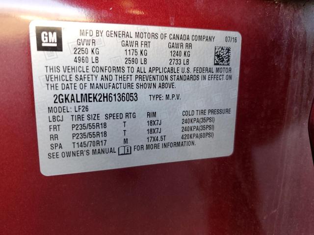 2GKALMEK2H6136053 GMC Terrain Sle