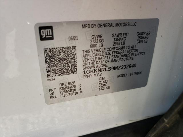 1GKKNRLS9MZ232940 GMC ACADIA SLE