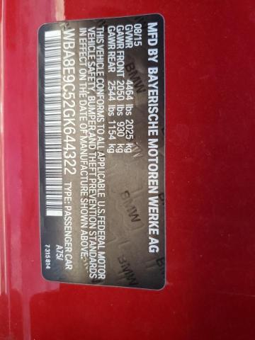 WBA8E9C52GK644322 BMW 328 I Sulev