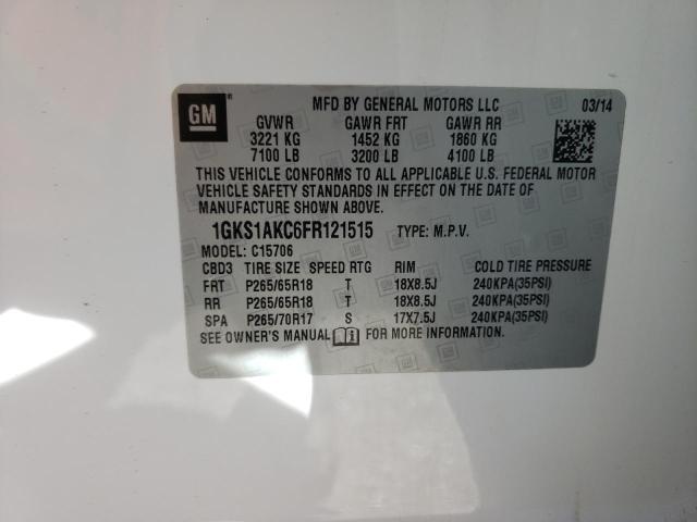 1GKS1AKC6FR121515 GMC YUKON SLE