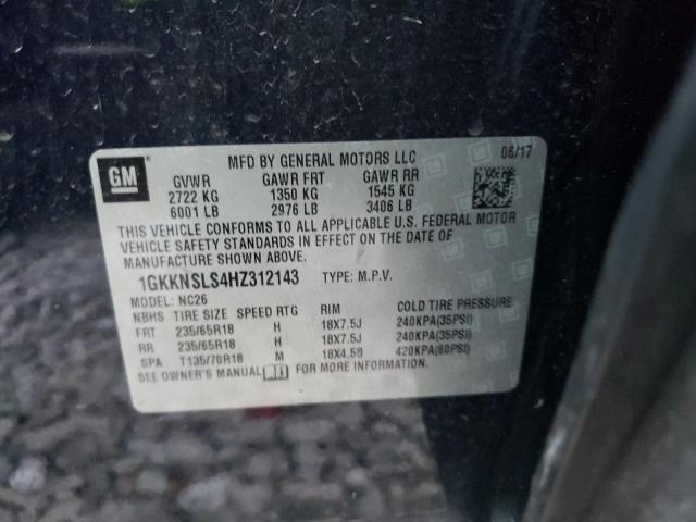 1GKKNSLS4HZ312143 GMC ACADIA SLE