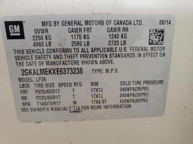 2GKALMEKXE6373238 GMC Terrain Sle