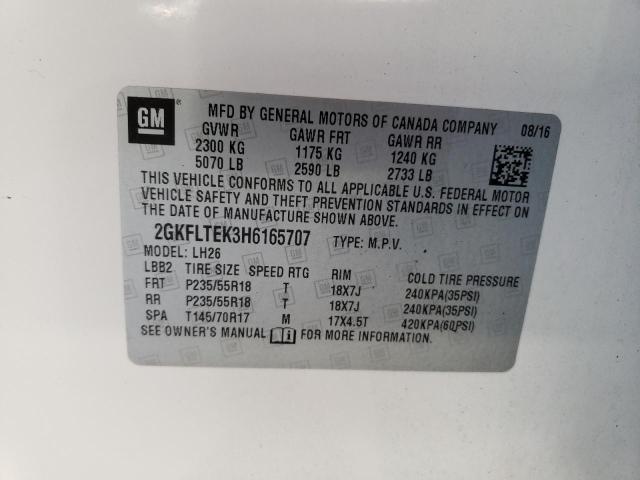 2GKFLTEK3H6165707 GMC Terrain Sle