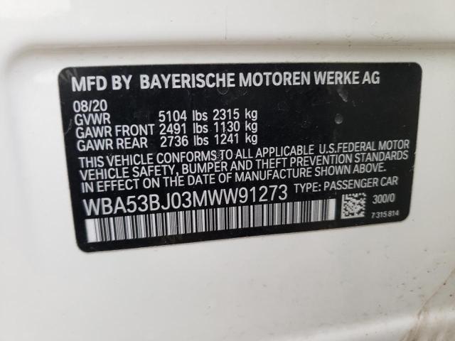 WBA53BJ03MWW91273 BMW 540 I