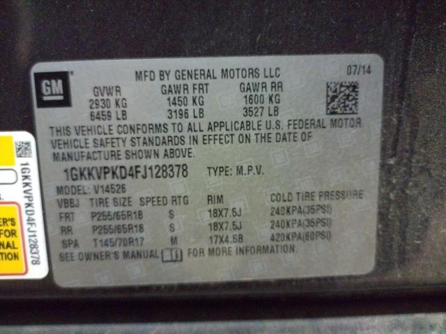 1GKKVPKD4FJ128378 GMC ACADIA SLE