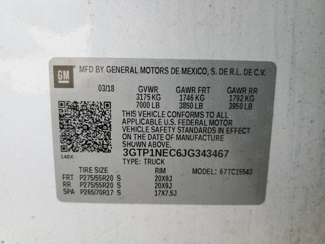 3GTP1NEC6JG343467 GMC Sierra C1500 Slt
