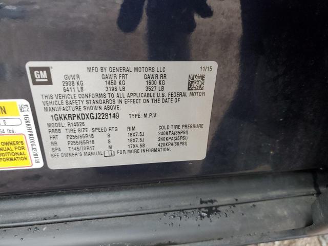 1GKKRPKDXGJ228149 GMC ACADIA SLE