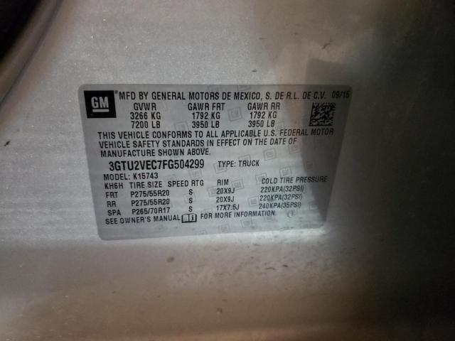 3GTU2VEC7FG504299 GMC Sierra K1500 Slt