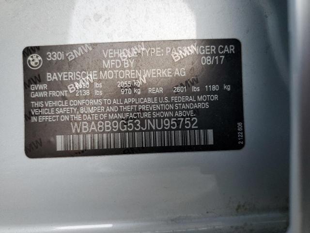 WBA8B9G53JNU95752 BMW 330 I