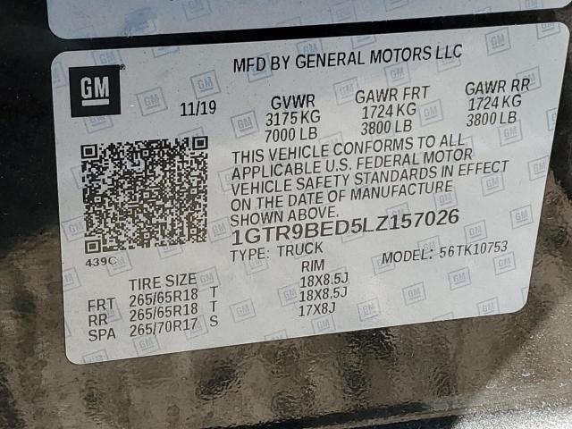 1GTR9BED5LZ157026 GMC Sierra K1500 Sle