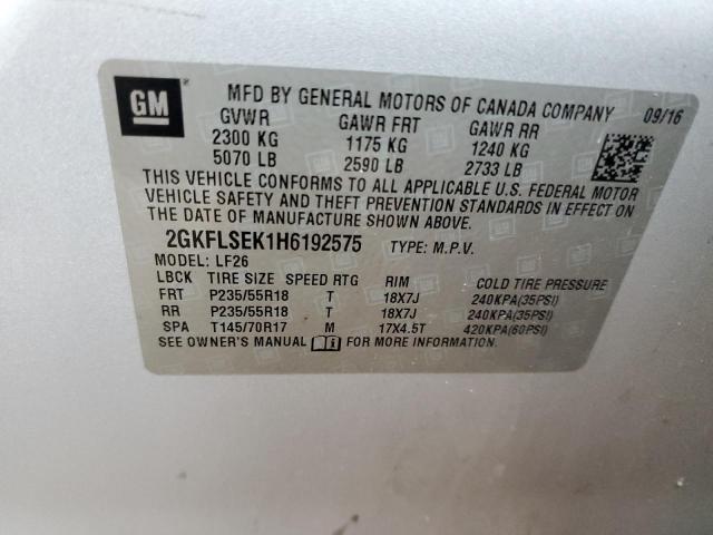 2GKFLSEK1H6192575 GMC Terrain Sle