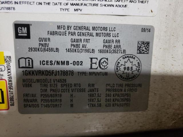 1GKKVRKD5FJ178878 GMC Acadia Slt-1