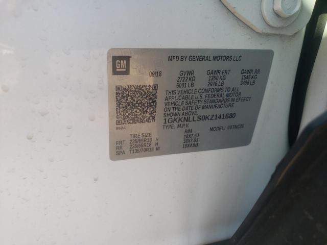 1GKKNLLS0KZ141680 GMC ACADIA SLE