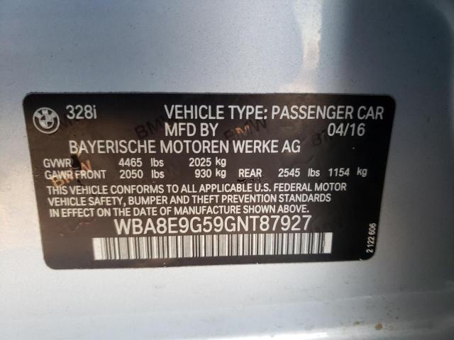 WBA8E9G59GNT87927 BMW 328 I Sulev