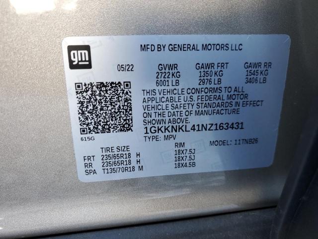 1GKKNKL41NZ163431 GMC ACADIA SLE