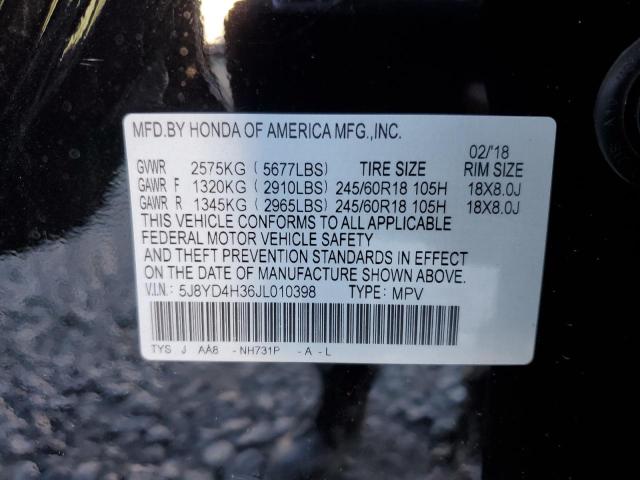 5J8YD4H36JL010398 Acura MDX