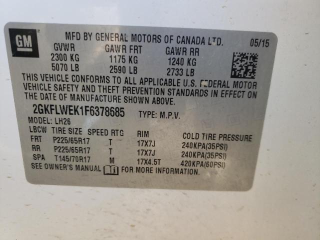2GKFLWEK1F6378685 GMC Terrain Sle
