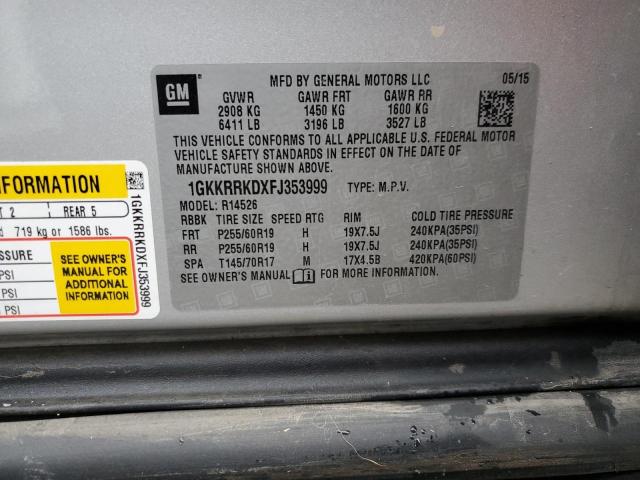 1GKKRRKDXFJ353999 GMC Acadia Slt-1