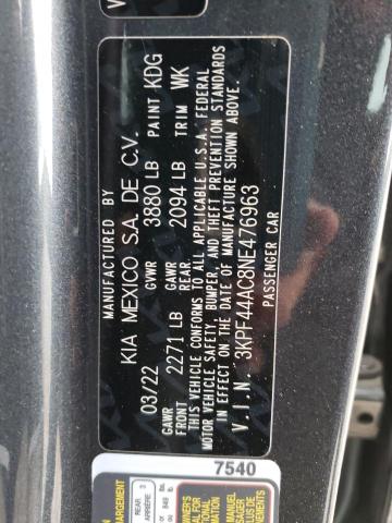 3KPF44AC8NE476963 KIA FORTE GT