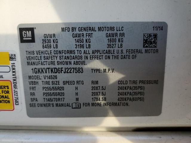 1GKKVTKD6FJ227583 GMC Acadia Denali