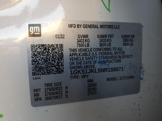 1GKS1JKL5NR188671 GMC YUKON XL DENALI