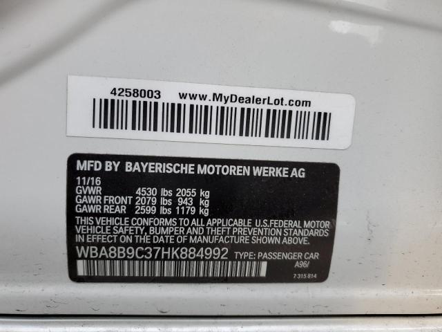 WBA8B9C37HK884992 BMW 330 I