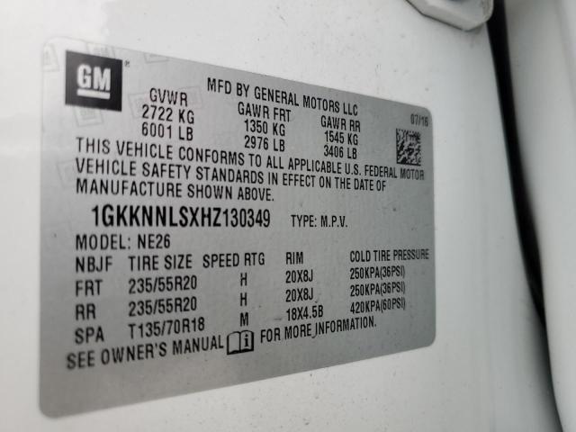 1GKKNNLSXHZ130349 GMC Acadia Slt-2