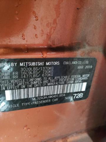 ML32A3HJ9KH011834 Mitsubishi MIRAGE ES