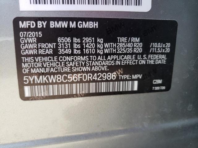 5YMKW8C56F0R42986 BMW X6 M