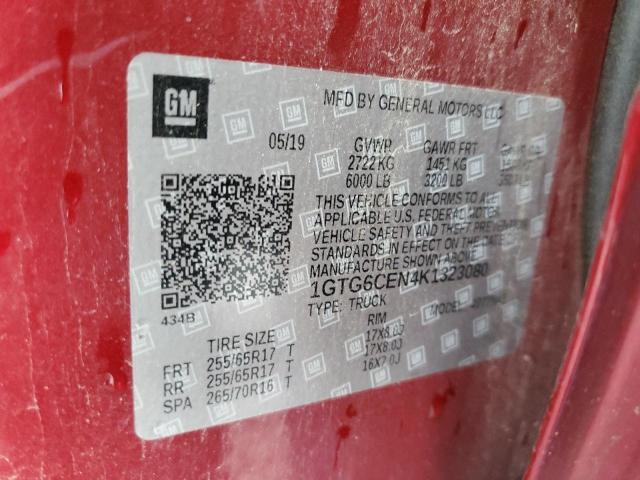 1GTG6CEN4K1323080 GMC CANYON SLE