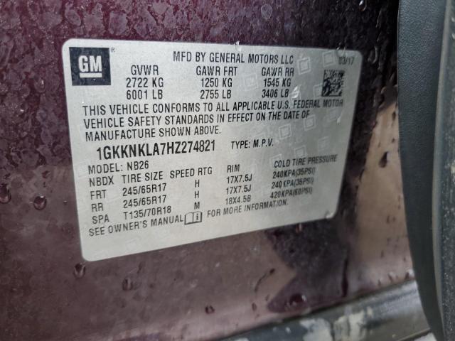 1GKKNKLA7HZ274821 GMC ACADIA SLE