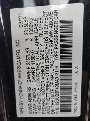 19UUB5F40MA013156 Acura Tlx Technology
