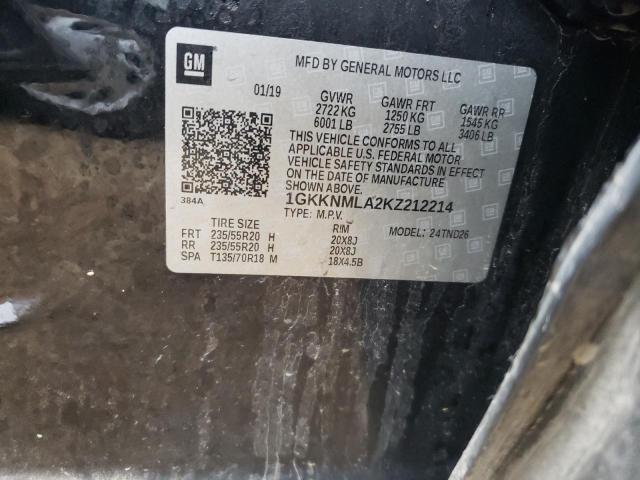 1GKKNMLA2KZ212214 GMC Acadia Slt-1