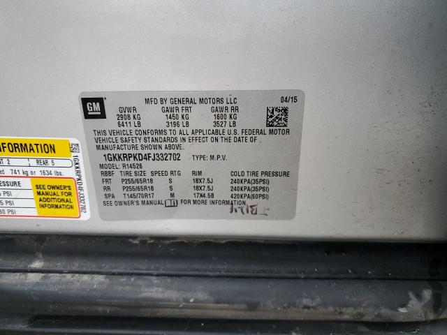 1GKKRPKD4FJ332702 GMC ACADIA SLE