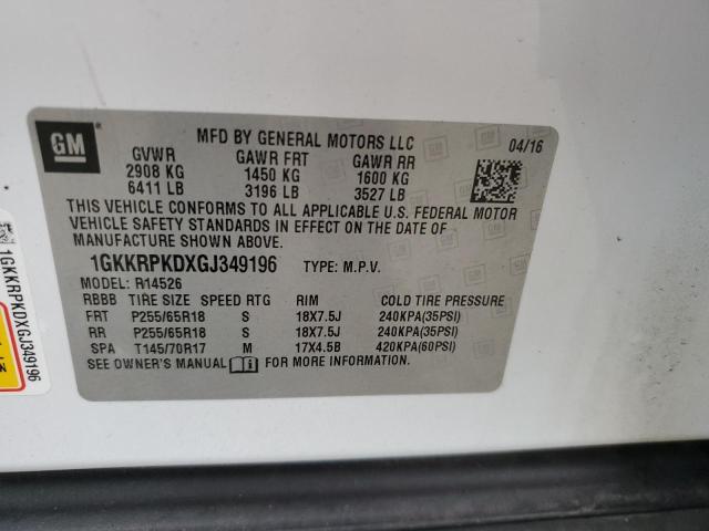 1GKKRPKDXGJ349196 GMC ACADIA SLE