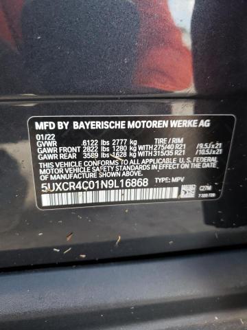 5UXCR4C01N9L16868 BMW X5 Sdrive 40i