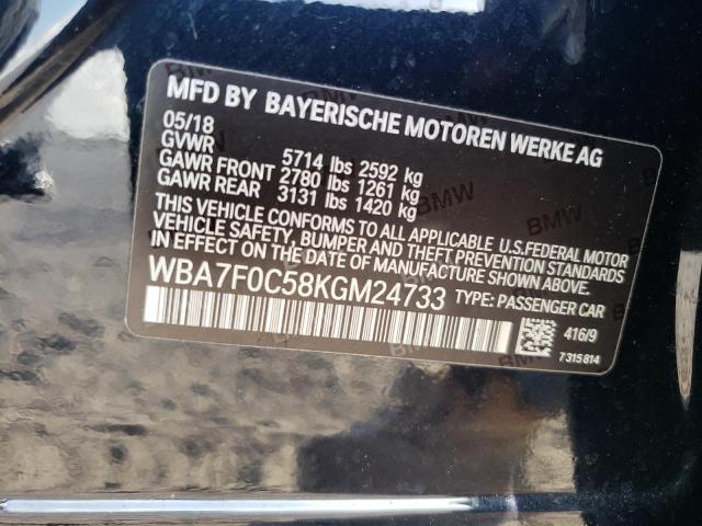 WBA7F0C58KGM24733 BMW 750 I