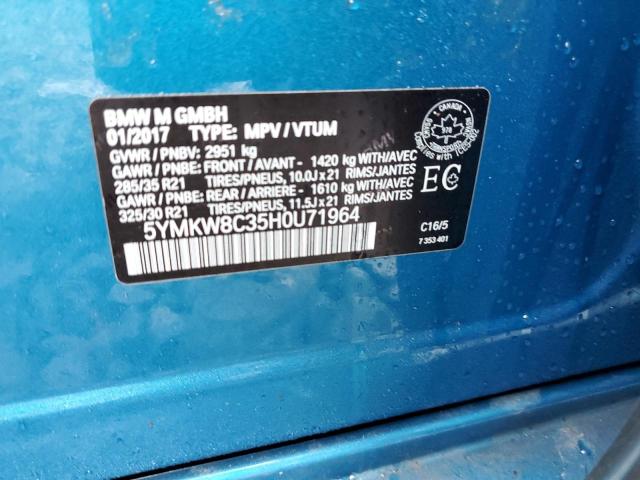 5YMKW8C35H0U71964 BMW X6 M