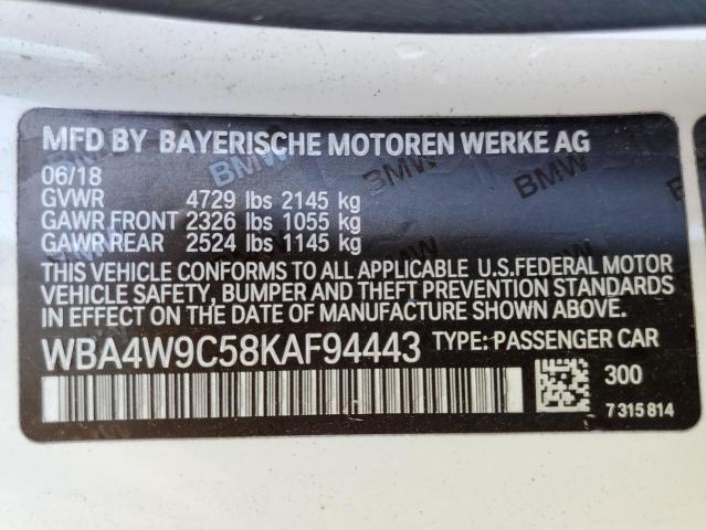 WBA4W9C58KAF94443 BMW 440XI