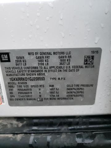 1GKKRRKD1GJ208593 GMC Acadia Slt-1