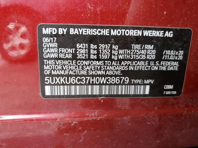 5UXKU6C37H0W38679 BMW X6 Xdrive50i